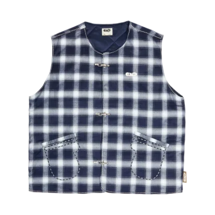 Plaid Vest – Blue