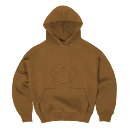 Embossed Stencil Hoodie – Brown