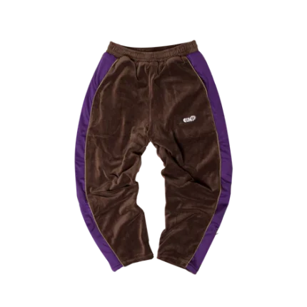 Velour track pant – Brown/Purple